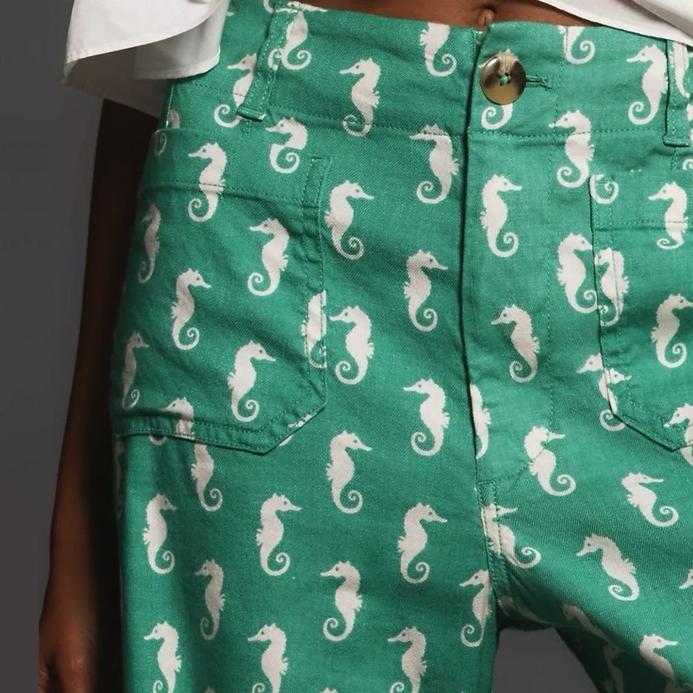 The Colette Cropped Seahorse Wide-Leg Pants by Maeve Linen Edition - Picture 4 of 4